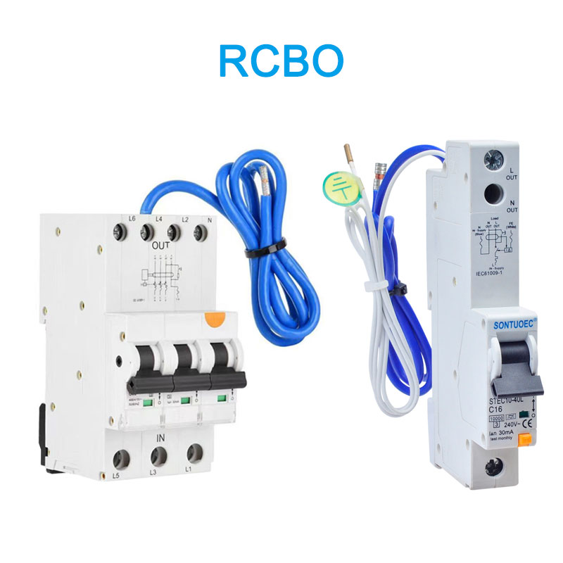 6KA 3P+N Breaker Ciorcad Sceite A (AC) Cineál RCBO le cábla
