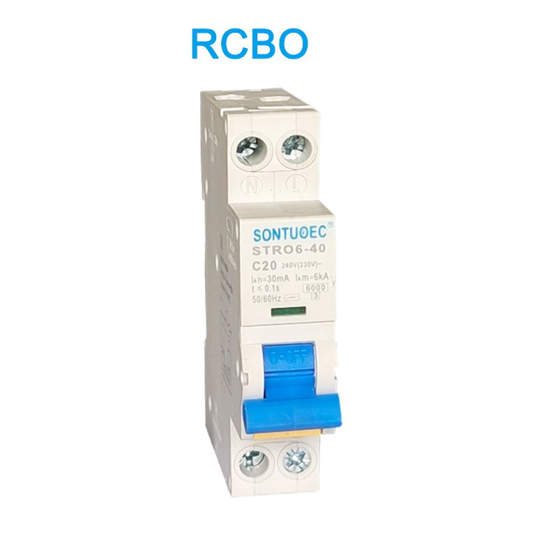 Stro6-40 Cuarda Cuarda Briseadh DIN Cineál Iarnróid RCBO RCBO