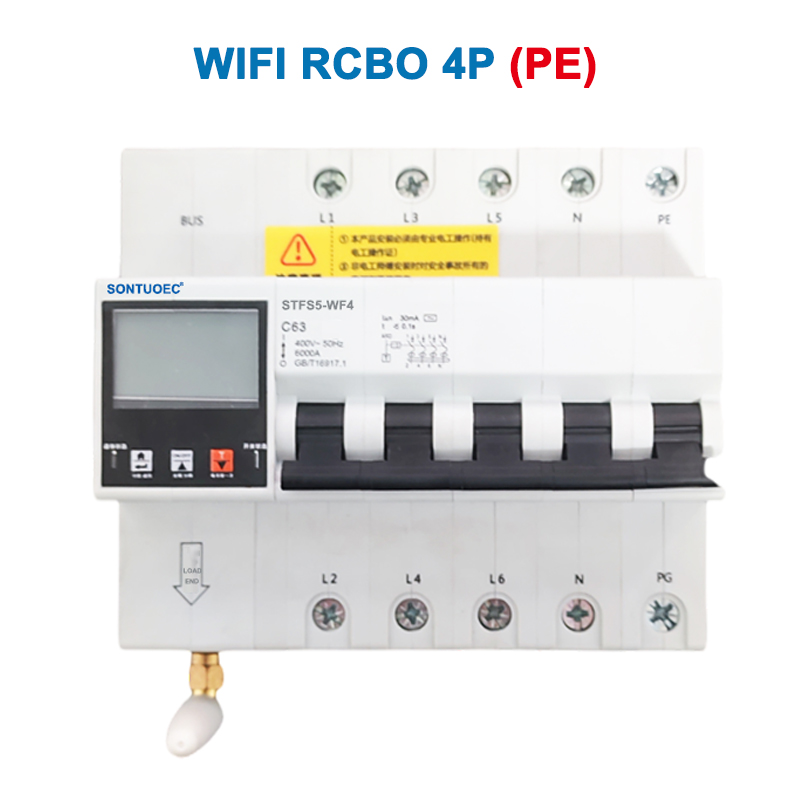 WiFi STFS5-63 Sraith Ilfheidhmeach IoT Cliste Chuarda Chliste RCBO